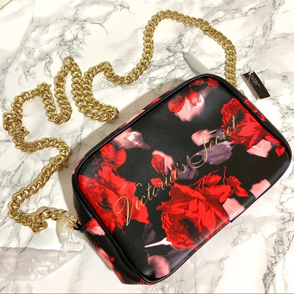 VICTORIA SECRET Crossbody Bag Purse Roses - Picture 2 of 8
